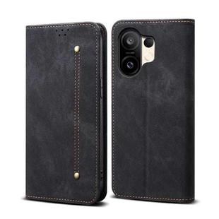 For vivo S30 Pro mini Denim Texture Flip Leather Phone Case(Black)