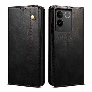 For vivo S17e Oil Wax Crazy Horse Texture Leather Phone Case(Black)