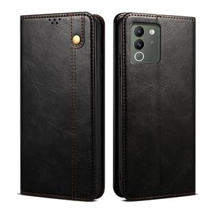 For vivo Y200 Oil Wax Crazy Horse Texture Leather Phone Case(Black)