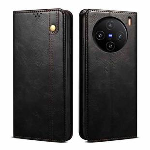 For vivo X100 Pro Oil Wax Crazy Horse Texture Leather Phone Case(Black)