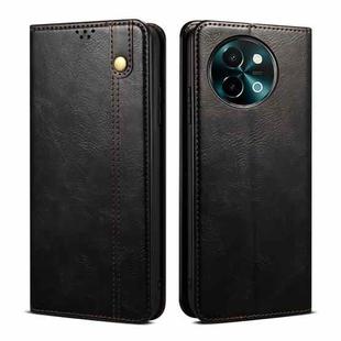 For vivo Y38 5G Global Oil Wax Crazy Horse Texture Leather Phone Case(Black)