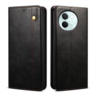 For vivo V30E 5G Global Oil Wax Crazy Horse Texture Leather Phone Case(Black)