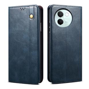 For vivo V30E 5G Global Oil Wax Crazy Horse Texture Leather Phone Case(Blue)