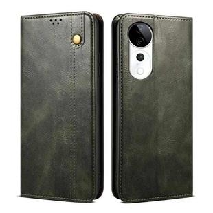 For vivo S19 Oil Wax Crazy Horse Texture Leather Phone Case(Green)