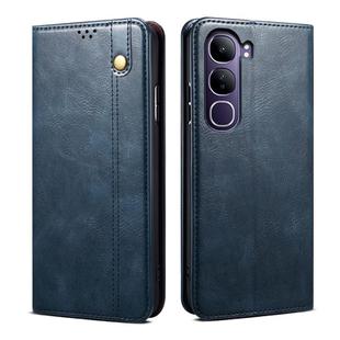 For vivo V40 Lite 4G IDN / 5G IDN Oil Wax Crazy Horse Texture Leather Phone Case(Blue)