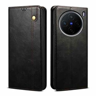 For vivo X200 Oil Wax Crazy Horse Texture Leather Phone Case(Black)