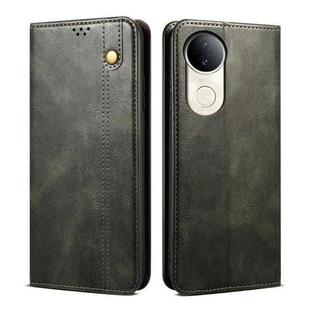 For vivo V50 Oil Wax Crazy Horse Texture Leather Phone Case(Green)