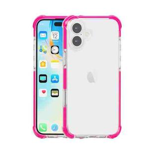 For iPhone 16 Plus Four-corner Shockproof TPU + Acrylic Phone Case(Pink)