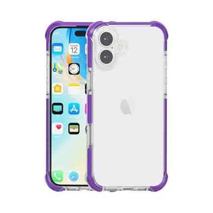 For iPhone 16 Four-corner Shockproof TPU + Acrylic Phone Case(Purple)