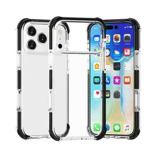 For iPhone 17 Pro Max Four-corner Shockproof TPU Hybrid Acrylic Phone Case(Black + Transparent)