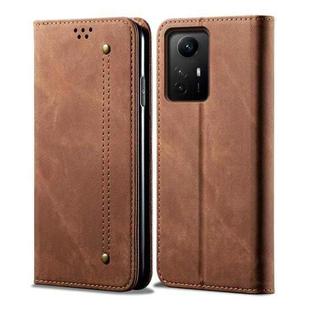 For Xiaomi Redmi Note 12S Denim Texture Flip Leather Phone Case(Brown)