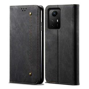 For Xiaomi Redmi Note 12S Denim Texture Flip Leather Phone Case(Black)