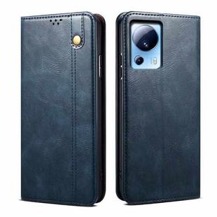 For Xiaomi 13 Lite / Civi 2 Oil Wax Crazy Horse Texture Leather Phone Case(Blue)