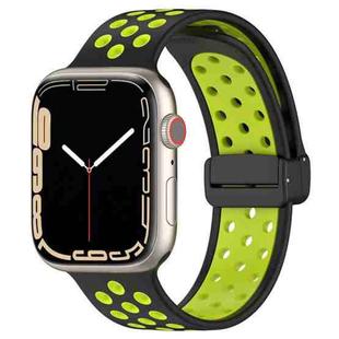 For Apple Watch 5 40mm Magnetic Buckle Silicone Watch Band(Black Limes)