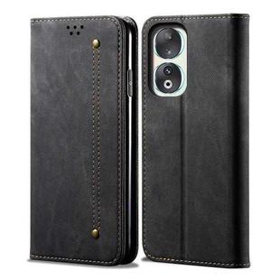 For Honor 90 Pro Denim Texture Flip Leather Phone Case(Black)