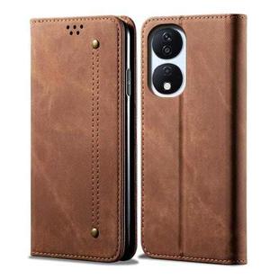 For Honor Play 8T 5G / X7b Denim Texture Flip Leather Phone Case(Brown)