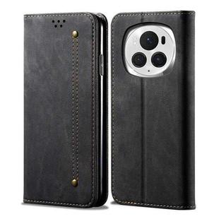 For Honor Magic6 Denim Texture Flip Leather Phone Case(Black)