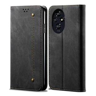 For Honor 200 Pro Denim Texture Flip Leather Phone Case(Black)