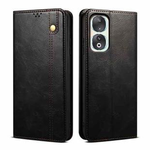 For Honor 90 Oil Wax Crazy Horse Texture Leather Phone Case(Black)