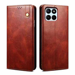 For Honor X6A Oil Wax Crazy Horse Texture Leather Phone Case(Brown)