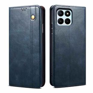 For Honor X6A Oil Wax Crazy Horse Texture Leather Phone Case(Blue)