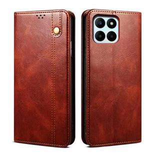 For Honor X8 5G / X6 4G Foreign Oil Wax Crazy Horse Texture Leather Phone Case(Brown)