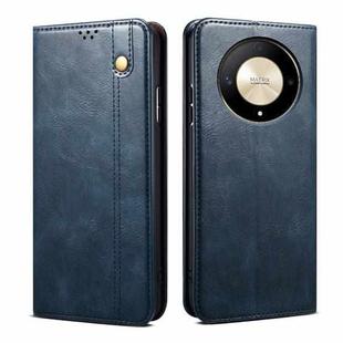 For Honor Magic6 Lite / X9b 5G Oil Wax Crazy Horse Texture Leather Phone Case(Blue)