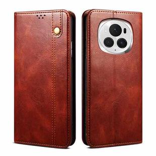 For Honor Magic6 Pro Oil Wax Crazy Horse Texture Leather Phone Case(Brown)