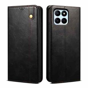 For Honor X6b 4G Global Oil Wax Crazy Horse Texture Leather Phone Case(Black)