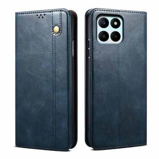 For Honor X6b 4G Global Oil Wax Crazy Horse Texture Leather Phone Case(Blue)