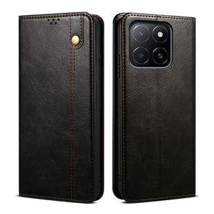 For Honor X8c 4G Oil Wax Crazy Horse Texture Leather Phone Case(Black)