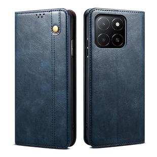 For Honor X8c 4G Oil Wax Crazy Horse Texture Leather Phone Case(Blue)