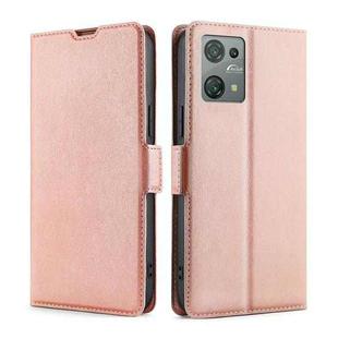 For Blackview Oscal C30 Ultra-thin Voltage Side Buckle Horizontal Flip Leather Phone Case(Rose Gold)