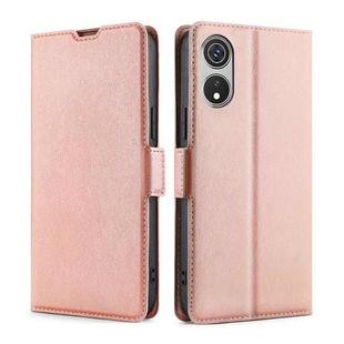 For CUBOT P60 Ultra-thin Voltage Side Buckle Horizontal Flip Leather Phone Case(Rose Gold)