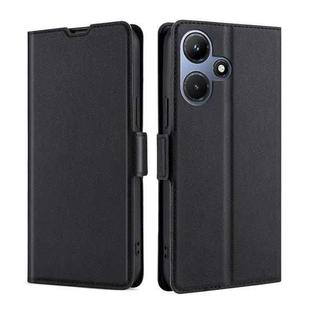 For Infinix Hot 30i 4G Ultra-thin Voltage Side Buckle Horizontal Flip Leather Phone Case(Black)