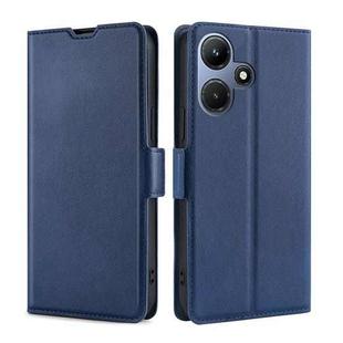 For Infinix Hot 30i 4G Ultra-thin Voltage Side Buckle Horizontal Flip Leather Phone Case(Blue)