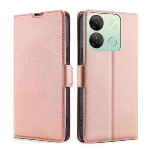 For Infinix Smart 7 HD Ultra-thin Voltage Side Buckle Horizontal Flip Leather Phone Case(Rose Gold)