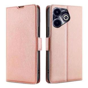 For Infinix Hot 40i Ultra-thin Voltage Side Buckle Horizontal Flip Leather Phone Case(Rose Gold)
