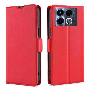 For Infinix Note 40 5G Ultra-thin Voltage Side Buckle Horizontal Flip Leather Phone Case(Red)