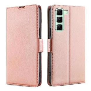 For Infinix Hot 50 5G Ultra-thin Voltage Side Buckle Horizontal Flip Leather Phone Case(Rose Gold)