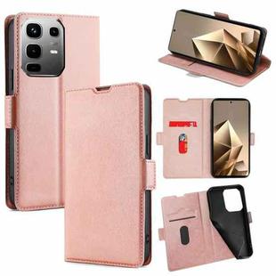 For Infinix Note 50 4G Ultra-thin Voltage Side Buckle Horizontal Flip Leather Phone Case(Rose Gold)