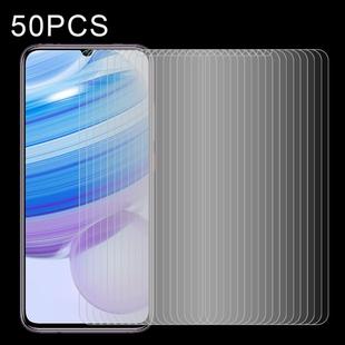 For Xiaomi Redmi 10X 5G 50 PCS Half-screen Transparent Tempered Glass Film