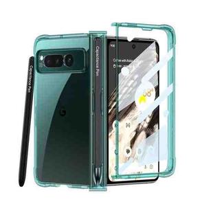 For Google Pixel Fold GKK Airbag Hinge Shockproof Phone Case with Pen(Green)