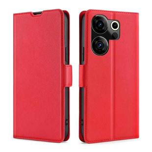 For Tecno Camon 20 Premier 5G Ultra-thin Voltage Side Buckle Horizontal Flip Leather Phone Case(Red)