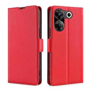 For Tecno Camon 20 Pro 5G Ultra-thin Voltage Side Buckle Horizontal Flip Leather Phone Case(Red)
