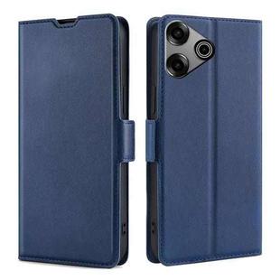 For Tecno Pova 6 Pro 5G Ultra-thin Voltage Side Buckle Horizontal Flip Leather Phone Case(Blue)