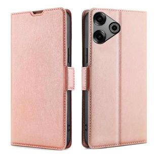 For Tecno Pova 6 Pro 5G Ultra-thin Voltage Side Buckle Horizontal Flip Leather Phone Case(Rose Gold)