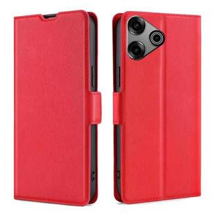 For Tecno Pova 6 Pro 5G Ultra-thin Voltage Side Buckle Horizontal Flip Leather Phone Case(Red)