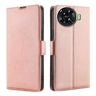 For Tecno Spark 20 Pro+ 4G Ultra-thin Voltage Side Buckle Horizontal Flip Leather Phone Case(Rose Gold)