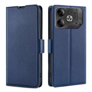 For Tecno Pova 6 5G Ultra-thin Voltage Side Buckle Horizontal Flip Leather Phone Case(Blue)